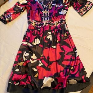 Mixit Y2K Vibrant Pink and Black 3/4 Sleeve Dress